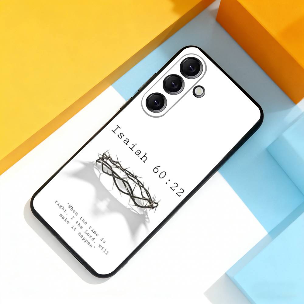 

God Jesus Bible V-Verse Phone Case For Samsung Galaxy A 73,72,51,53,52,71,22,5G,Note,J7,8,9 Soft Precise Hole Black Cover Samsung a70