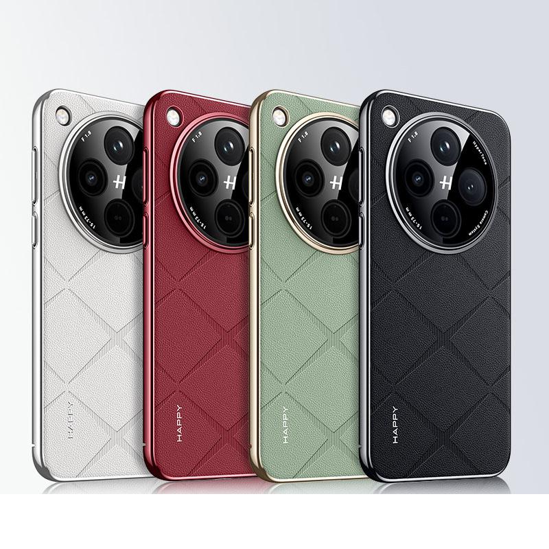 Fashion Leather Electroplated Hard PC Cover Case For OPPO Find X8 Pro X7 Ultra