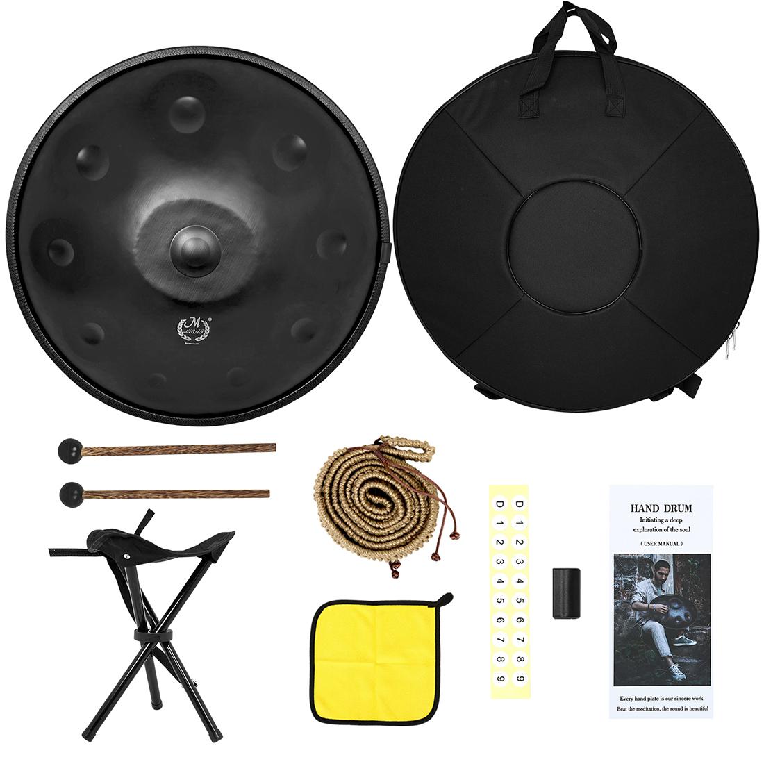 

IRIN 22in Steel Drum 10-Note D Minor Handpan | 440/432Hz Tuning | Perfect for Meditation Yoga & Live Music Performance чёрный