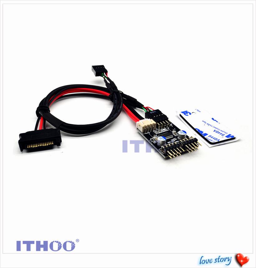 USB 2.0 9-Pin to Dual 9-Pin Expansion Hub for Motherboards