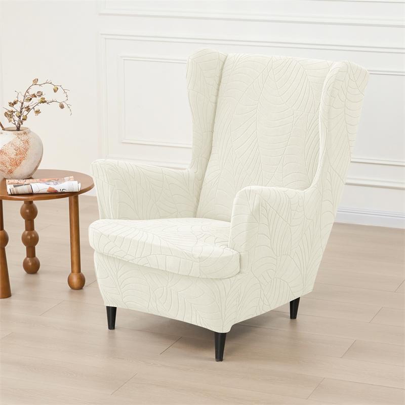 

Jacquard Wing Chair Cover Stretch Stretch Wingback Armchair Covers Washable Relax Sofa Slipcovers With Seat Cushion Cover Home