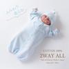 De All with Angel Wings Embroidery Snap Newborn Baby Cotton Made In Japan [Cream Coco] Double-faced 2-way [Crotch Replacement/2-way] 100% 50-70cm