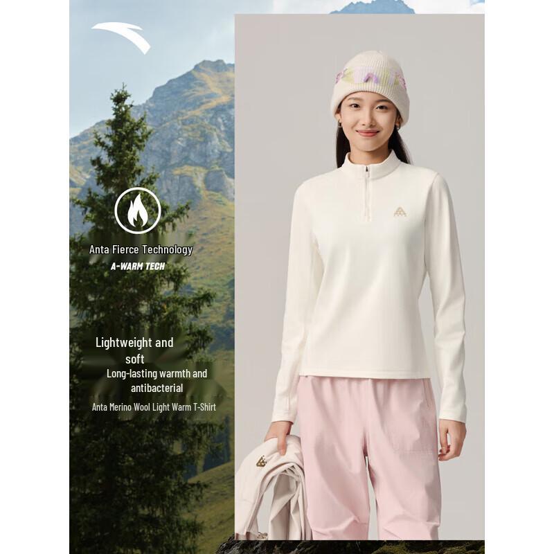 

ANTA Women s Merino Wool Half-Zip Long Sleeve T-Shirt XS