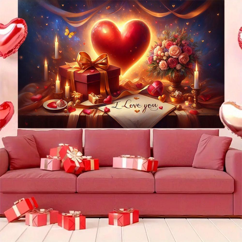Balloon Valentine's Day Photography Backdrop Gift Happy Valentine's Day Banner  Photo Booth