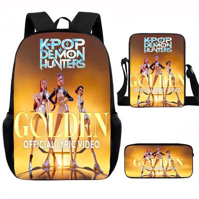 K-POP Dämonenjäger Studentenrucksack Set - 3-teilig