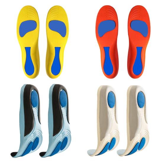 1 Pair Men Women Steppers Insoles Shock Absorption Memory Foam Shoes Inserts Soft Anti-Fatigue Pain Relief Arch Support 4D Cloud Cushioning Insoles