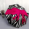 1pc Zebra Print Bow Automatic Folding Umbrella - Portable Collapsible Design, 8-Rib Iron Frame, Durable Fabric Yy251125009