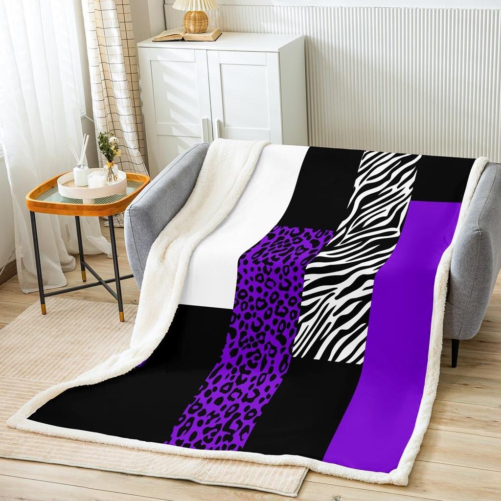 Red leopard zebra print blanket bold animal pattern soft throw modern home decor stylish bedroom bedding fashion design textile