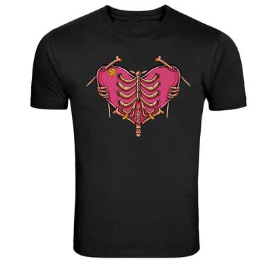 Skeleton Rib Cage Heart Gothic Dark Love Graphic T-Shirt