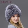JERYAFUR Russian style women's winter imitation fox fur hat, ecological fur with lining, suitable for cold winter