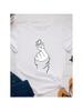 Wounisex Tshirt Ladies Fashion Shirt Clothes Camisetas Mujer Finger Heart Print Wounisex T Shirt