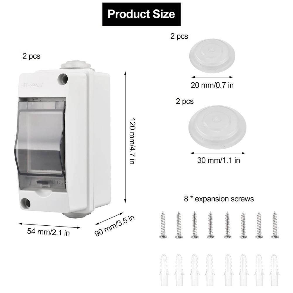 2 Stück Schaltkasten Verteilerkasten IP65-1 Reihe 2 Module Kleinverteiler