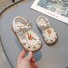 Kids Shoes Girl Soft Soles Casual Shoe Fashionable Princess Shoes New Flower Embroidery Beach Shoes Bow-knot Girl Sandals I04263