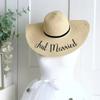Bride To Be Just Married Honeymoon Summer Beach Sun Hat Destination Wedding Bridal Shower Bachelorette Hen Party Decoration Gift