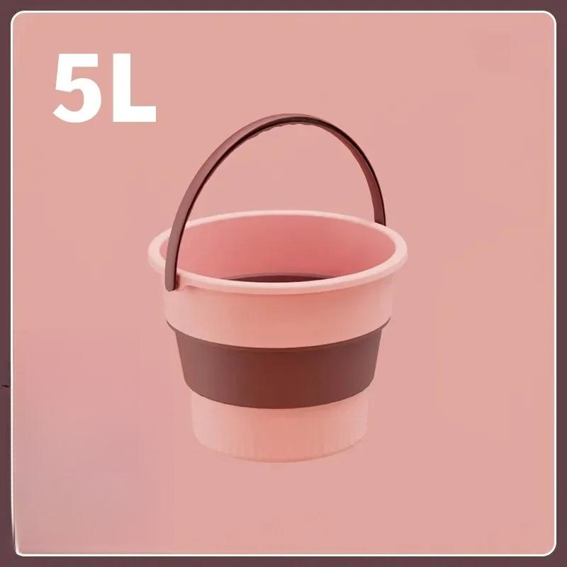 5л Портативное складное ведро Многофункциональное утолщенное силиконовое ведро для мытья автомобиля и рыбалки Кемпинговое складное ведро