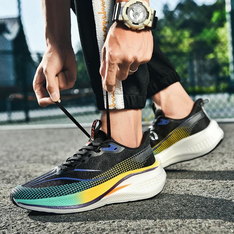 Fashion Men's and Women's Sports Running Shoes Casual Breathable Mesh Surface Carbon Plate Support Wear-resistant Rubber Outsole