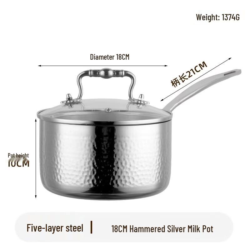 ZISIZ 316 Stainless Steel 18cm Saucepan with Lid