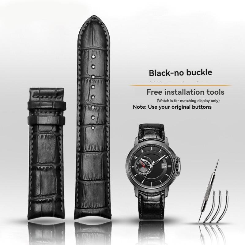 Изогнутый Кожаный Ремешок для Часов 20 21 22 мм Для 8633 517793 617793 Rossini longines Tissot Citizen CASIO Прямой Ремешок браслет 20mm-width