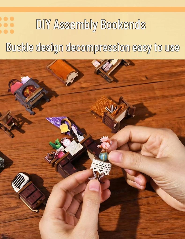 Addams Family DIY Cabin Building Blocks: Handmade Assembly Bookend Model for Halloween
