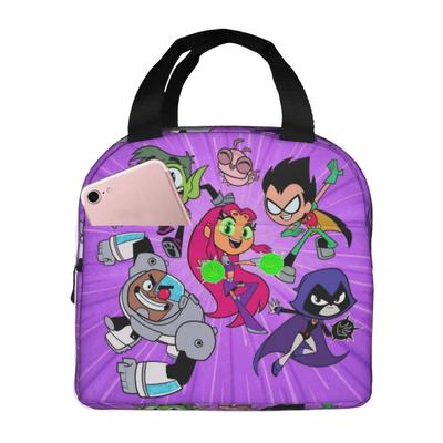 Teens Titans Go Beast Boy Thermal Insulated Lunch Bag for School Reusable Food Bag Cooler Thermal Lunch Boxes