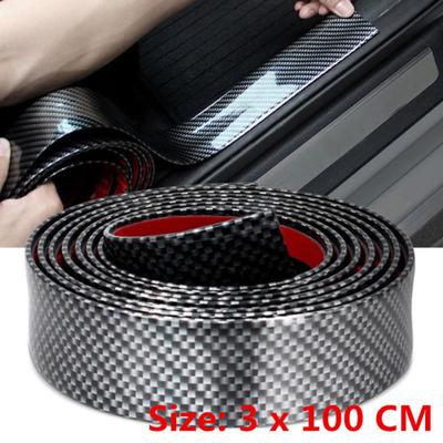 Carbon Fiber Rubber Car Door Bumper Strip Guard Anti Scratch Sticker