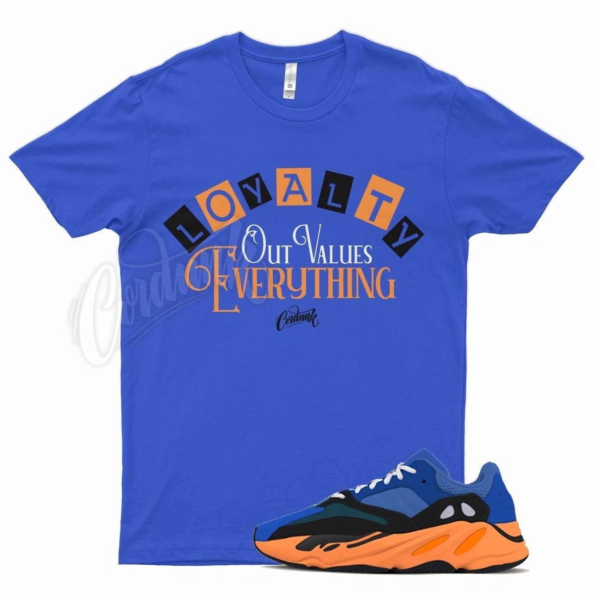 Royal LOYALTY T Shirt for YZ 700 Bright Blue Orange 350 380 500 Sun Cream 3XL