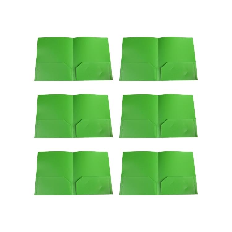 6Pcs Two-Pocket Folders Letter Size File Folders with Double Pocket 114x925Inch Presentation Folders Document Organise зелёный 860₽