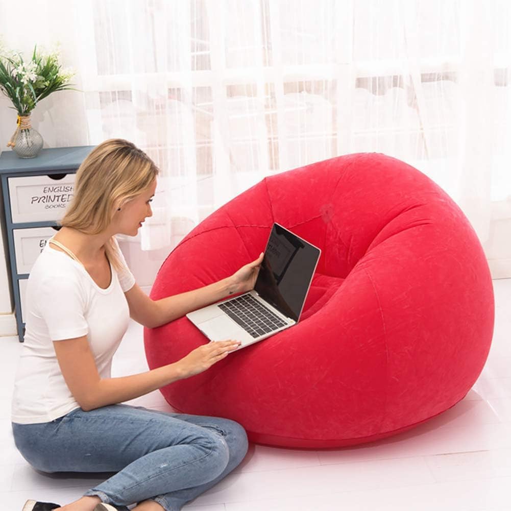 Beanless Bag Inflatable Chair, Air Sofa Outdoor Inflatable Lazy Sofa Chair No Filler,Washable Couch Bean Bag Chair Folding,for Organizing Plush Toys