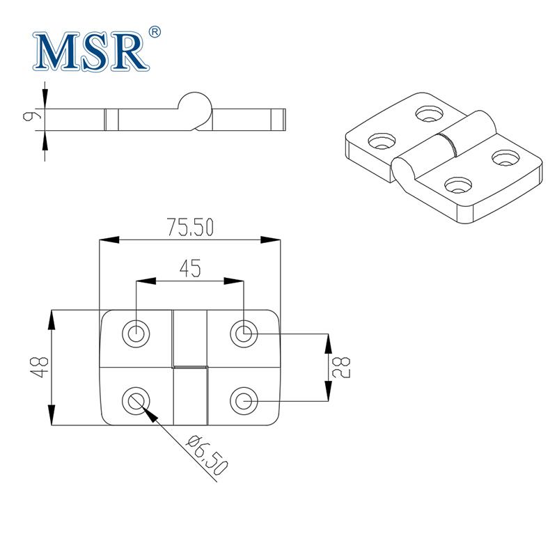 China Manufacturer Rohs 3183 45X45MM 45CL Aluminum  t Slot Profile Accessories Black Plastic Nylon Lift off Hinge 30 40 45