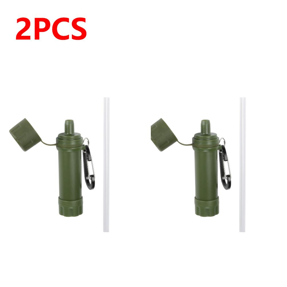 2/1PCS Water Filters Drinking Water Filtration Purifiers Portable Outdoor Survival Straw Filtering Tools Emergency Accessories
