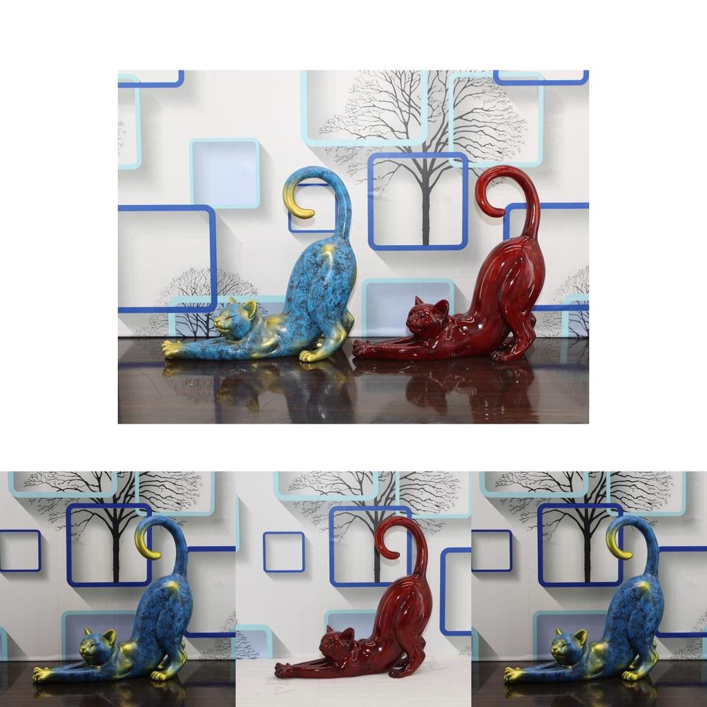 Artistic Resin Cat Ornament For Living Room Accent And Gift Exchanges