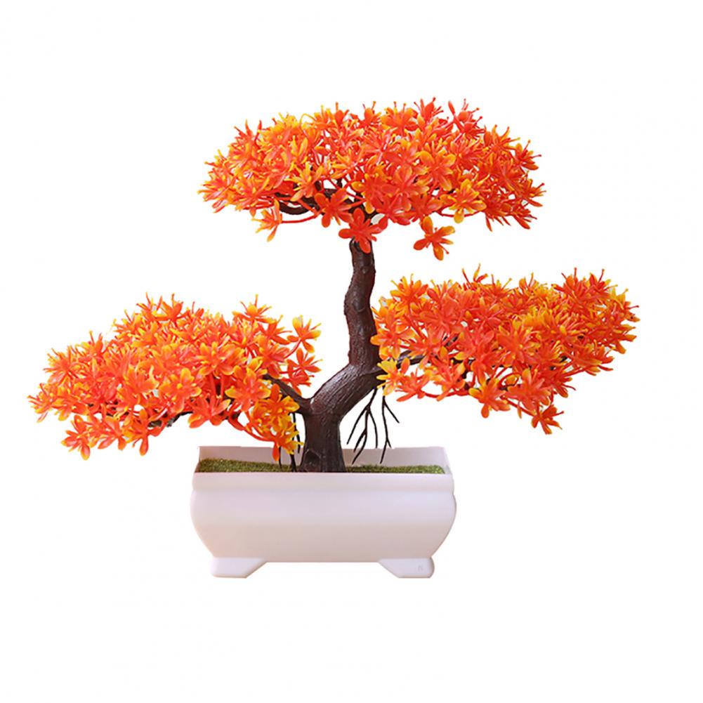 Tabletop Colored Faux Mini Pine Tree-Artificial Potted Plant for Home Office Store Display Plastic Low-Maintenance Indoor Decor