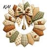 Pastoral Style Home Decoration DIY Patchwork Garland Crafting Kit, Retro Floral Fabric Set with Bells Spring Seasonal Door Ornament And Simulated