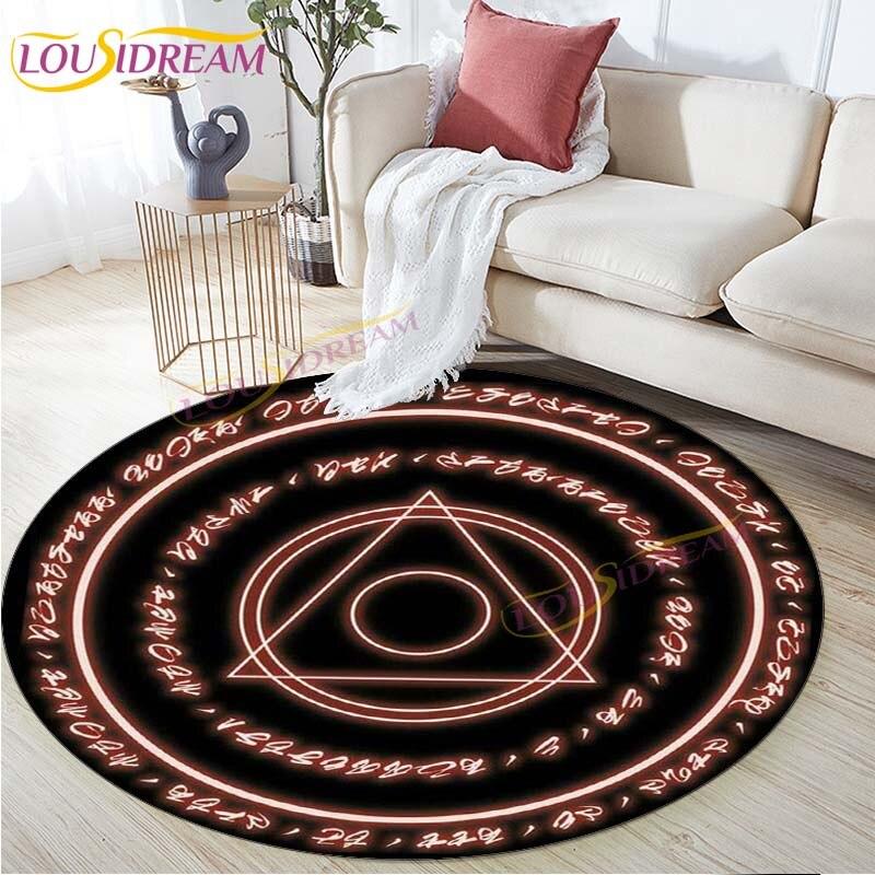 Yin Yang Round Mats Ying Yang Pentagram Area Rug Carpets for Living Room Bedroom Tatami Circle Carpet Kids Play Mat Round Carpet