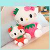 Kt Strawberry Cat Plush Doll Cotton Filling Soft Animal Toy For Home Gift Use