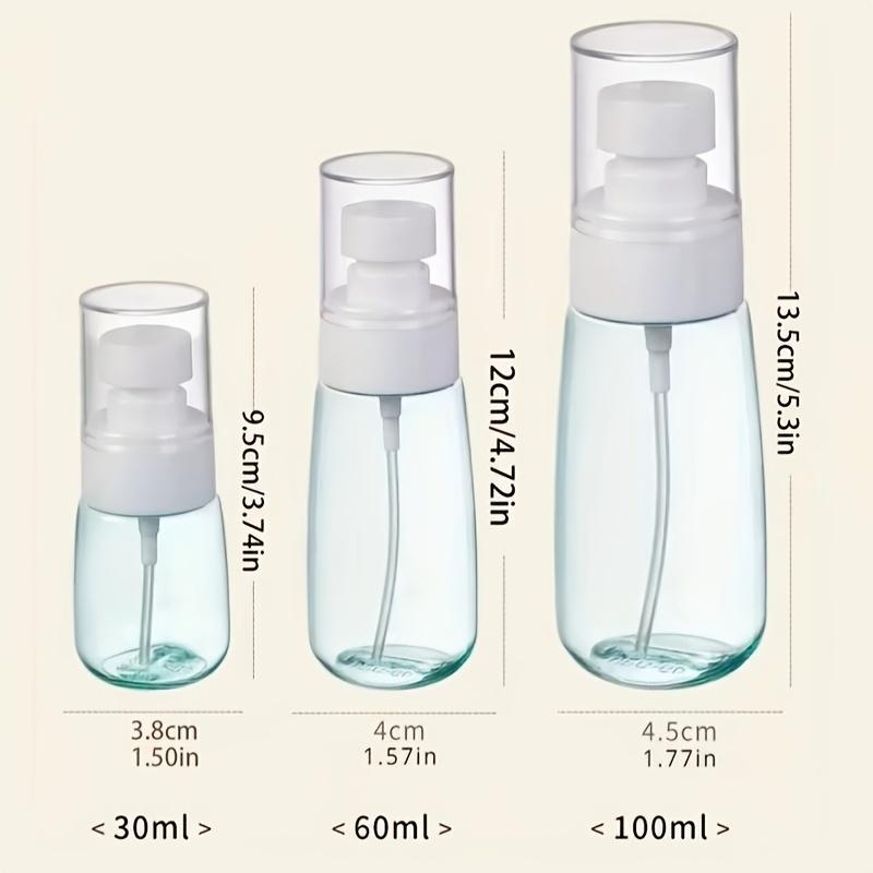 2pcs Portable Clear Spray Bottle, Travel Size 1.01/2.03 Oz, Suitable for Water Replenishing Spray and Alcohol Sub Bottling