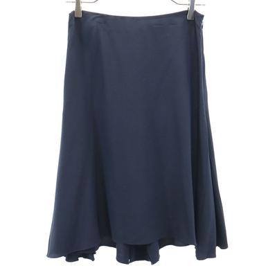 Made In Italy Midi Length Flare Skirt 38 Navy Women Used