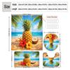 4Pcs 2D Flat Tropical Beach Shower Curtain Set with Non-Slip Bath Mat, Toilet Lid Cover, Contour Rug & 12 Hooks, Bathroom Decor