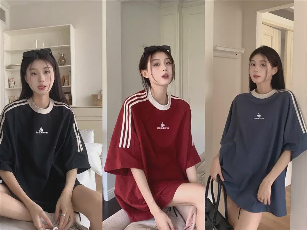 Camiseta Unisex Retro Listrada de Manga Curta - Corte Solto, Gola Redonda, Estilo Casual para Primavera/Verão.