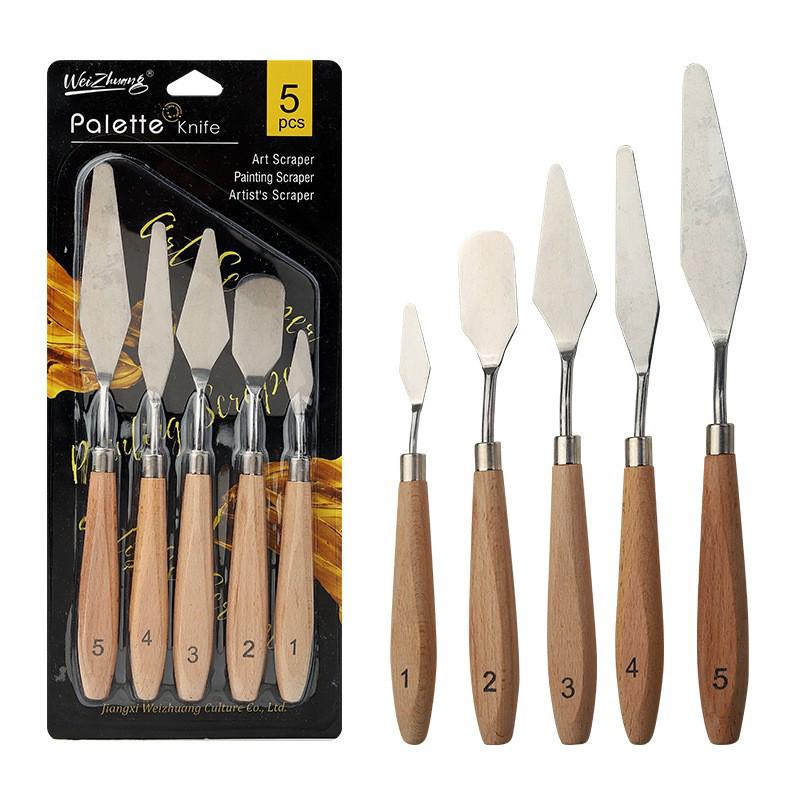 Oil Painting Palette and Spatula Set: Knife Set for Acrylic, Gouache, and Pigment
