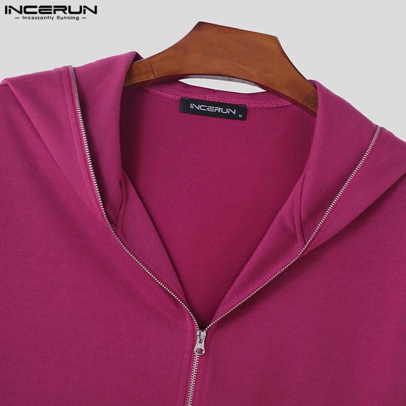 INCERUN Bărbați Toamnă Fermoar Mânecă lungă Hanorace cu glugă Hanorace casual