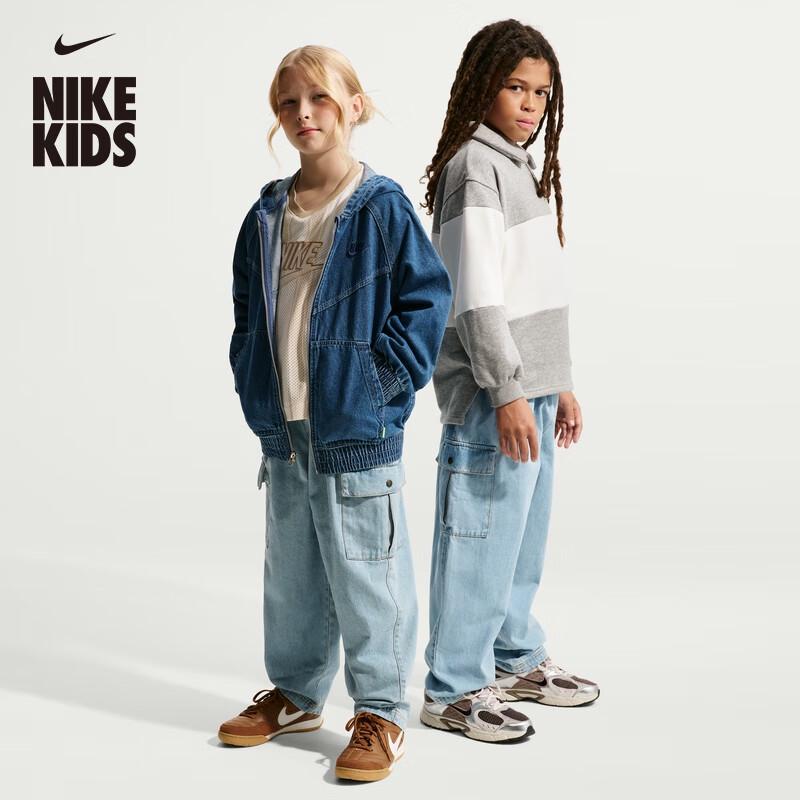Nike Big Kids  Unisex Loose Denim Cargo Pants IO0197 160 XL