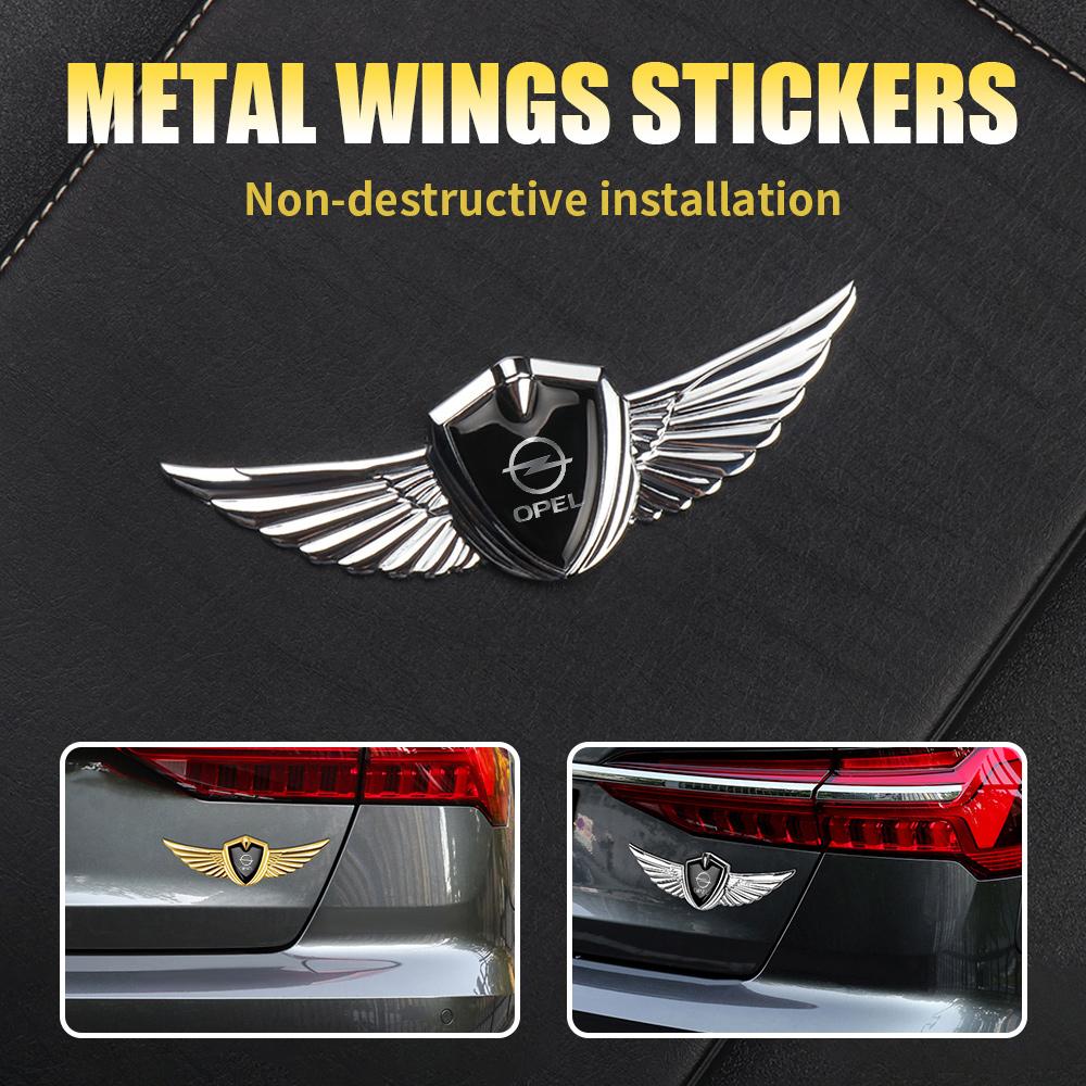 3D Metal Wings Car Styling Side Mark Window Body Sticker Decals For Opel Astra H G J Insignia Mokka Zafira Corsa Vectra D Antara