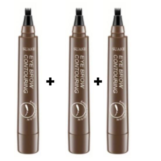 SUAKE Waterdichte Oogbrauw Contouring Pen met Lange Houdbaarheid – 02 Donkerbruin