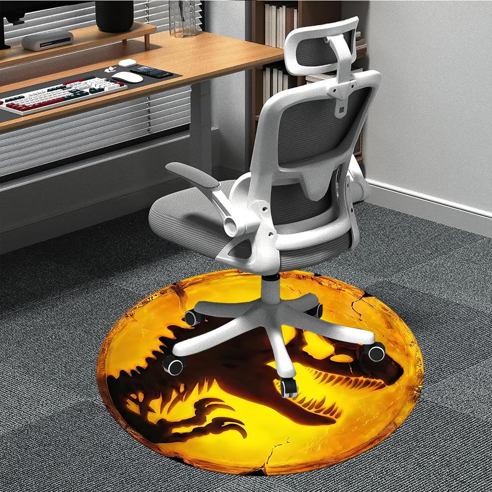 

1PC Dinosaur Fossil Office Round Rug, Non slip, Soft and Durable Office Rug for Interior Decoration, Perfect for Office 80cm