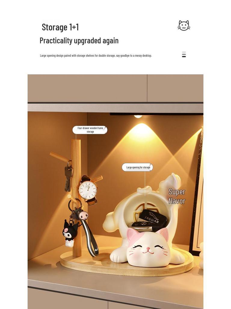 Glückskatze Harz Schlüsselanhänger für Haus- & Kinderzimmerdekoration