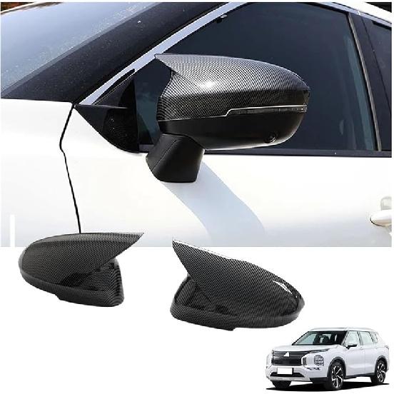 Car ABS Side Rearview Mirror Cover Trim Compatible For Mitsubishi Outlander 2023+ Auto Accessories(Carbon Fiber)