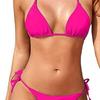European and American Style Solid Color Triangle Bikini Swimsuit
