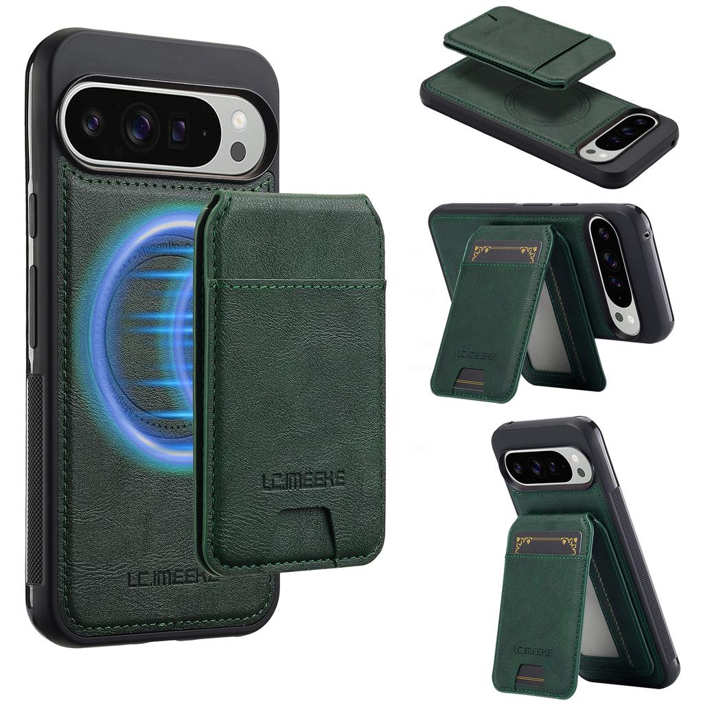 LC.IMEEKE L3 For Google Pixel 10 Pro/10/9 Pro/9 Magnetic Case Detachable Card Holder Leather TPU Mobile Cover