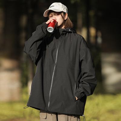 Jacket Men's Spring and Autumn Loose Double Zipper Casual Top Outdoor New Versatile